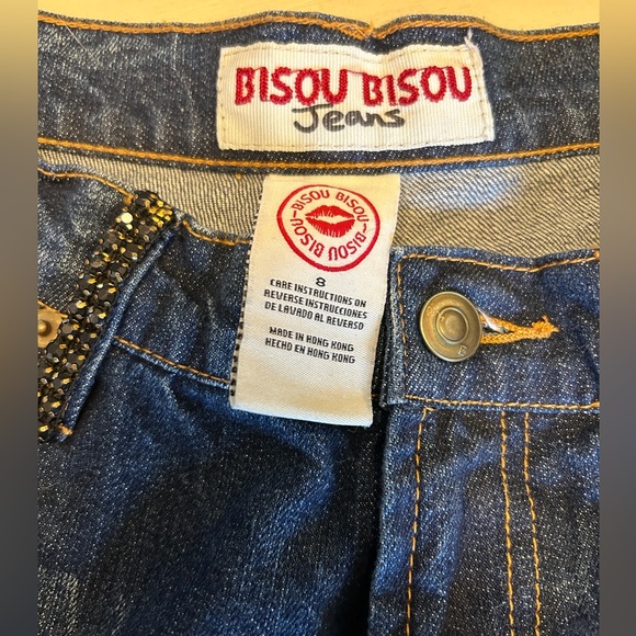 Bisou Bisou Flare Split Leg Embellished Jeans size 8 - Picture 9 of 9